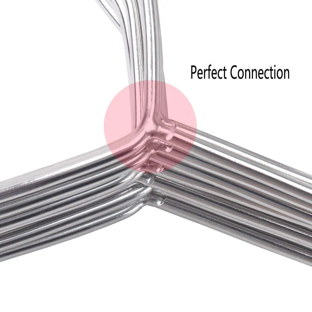 Z ZICOME Set of 10 Stainless Steel Strong Metal Wire Hangers Clothes Hangers Everyday Hangers