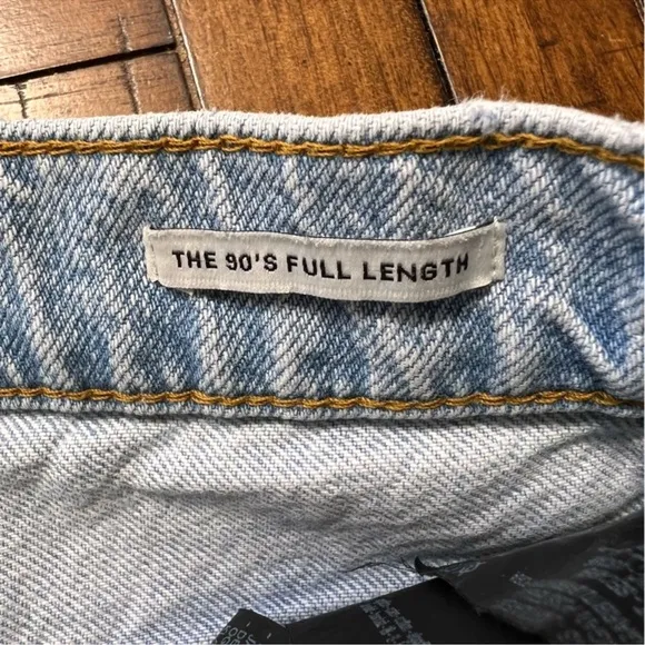 Zara 90s Full Length Wide Leg Destroyed Distressed high waisted Jeans size 6