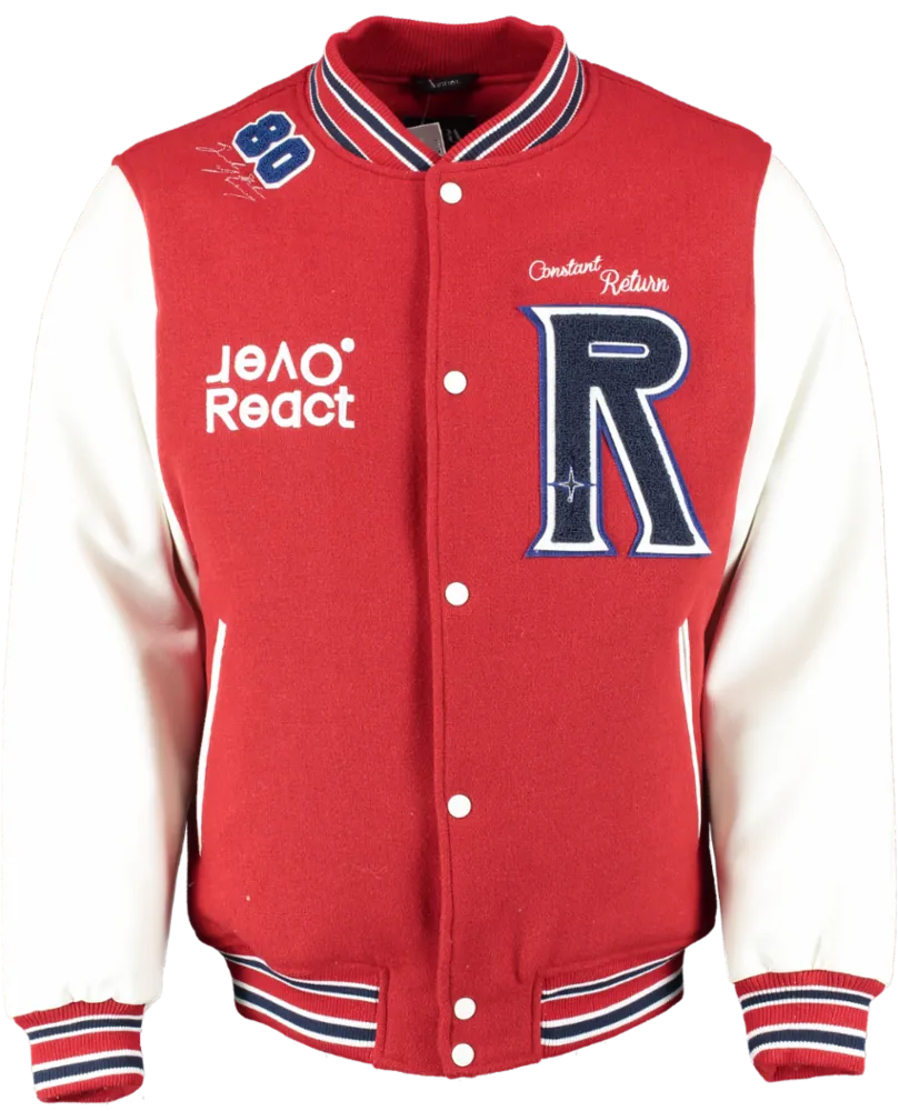 ZARA Red Varsity Bomber Jacket With Patches UK M