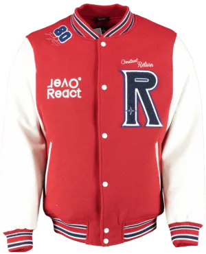 ZARA Red Varsity Bomber Jacket With Patches UK M